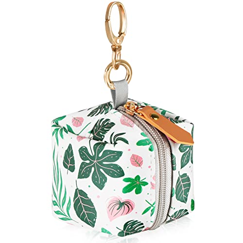 Image of Baby Pacifier Case with Clip, Baby Pacifier Holder Pouch Box for Diaper Bag, Holds 2 Pacifiers for Travel Outdoor Activities, Small Baby Utensils,Green Leaf
