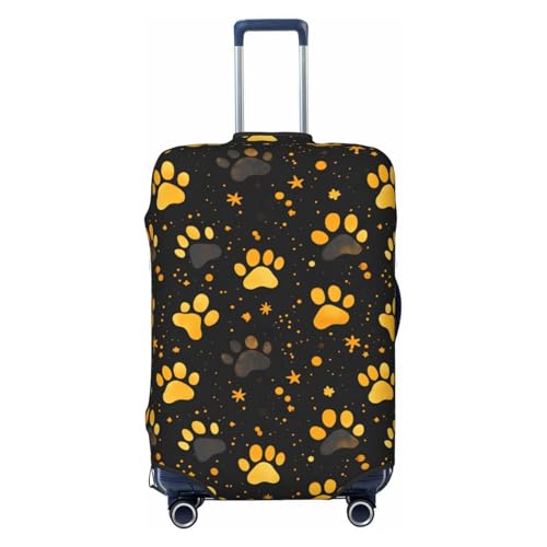 Luggage Cover Protector - Golden Dog Paw Print Suitcase Covers for Luggage Fit 25-28 Inch Suitcase