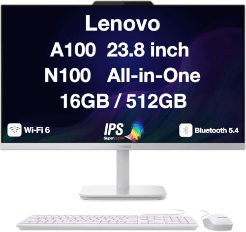 Image of Lenovo A100 24 inch FHD All-in-One Desktop Intel N100, 16GB DDR5, 512GB SSD