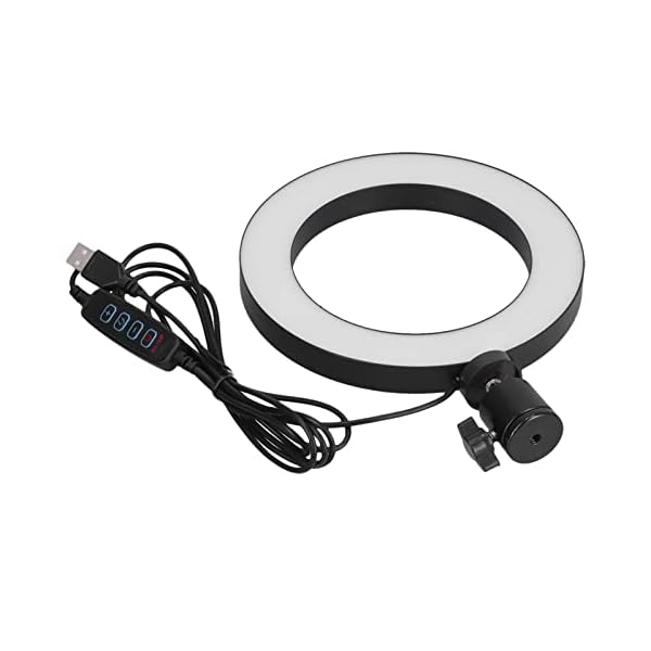 Selfie-Ringlampe, LED-Fülllicht Geringer Stromverbrauch Tragbar 3 Modi Einstellbar Schwarz mit Stativ für Make-up für… – Bild 7