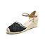 Black Wedge Knit Crochet Jute