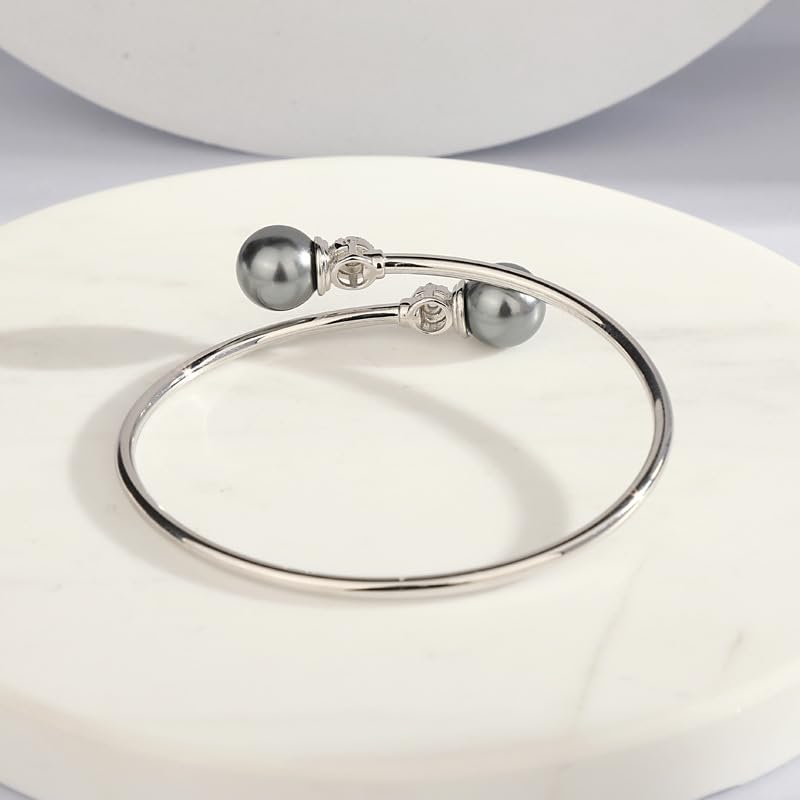 Gifts for Wife Anniversary Bracelet for Women- Tahitian Black Pearl Bracelet Real AAA Quality Handpicked Nature Pearls - Gifts for Mom Girlfriend Her NO114052