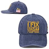 I Fix Stuff and I Know Things Dad Hat, Adjustable Embroidered Cotton Baseball Cap for Men, Ideal Mens Gifts for Birthday, Father's Day Christmas