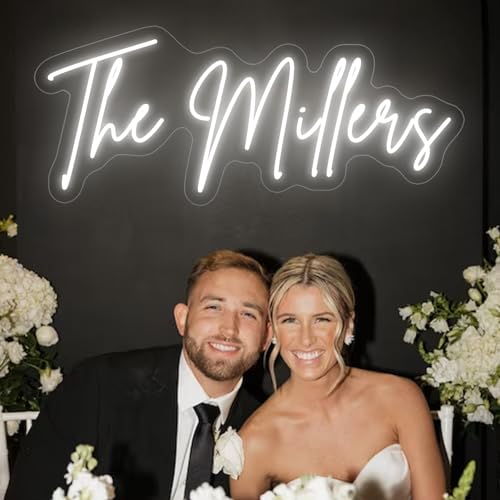 Custom Neon Sign Wedding Last Name, Plug/Battery Operated Neon Lights