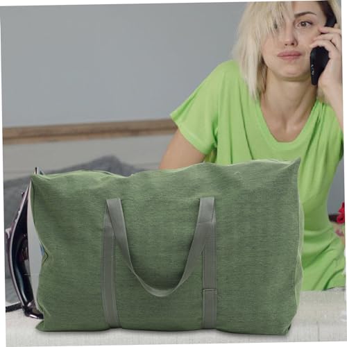 Toyvian Large Capacity Olive Green Travel Duffle Bag Durable Canvas Luggage for Sports Travel and Home Use Smooth Zipper and Convenient Handle2