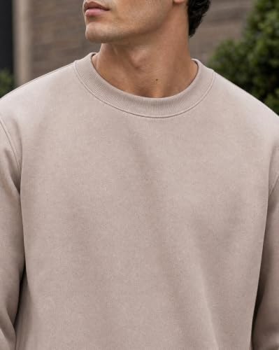 Image of Nobero Sweatshirts for Man Stylish | 280 GSM Rich Cotton Fleece Solid Regular Fit Full Sleeve Sweatshirt for Men | Stylish Casual Wear Winter Crew Neck Sweatshirt for Men