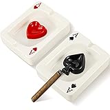 2 Pcs Cool Ashtray Creative Poker Ceramic Cigarette Ashtray Cool Ashtrays for Stoners Ceramic Poker A Ashtray Cool Ceramic Cigarette Ashtrays for Home Office Stoner Room Decor Men Women Gift