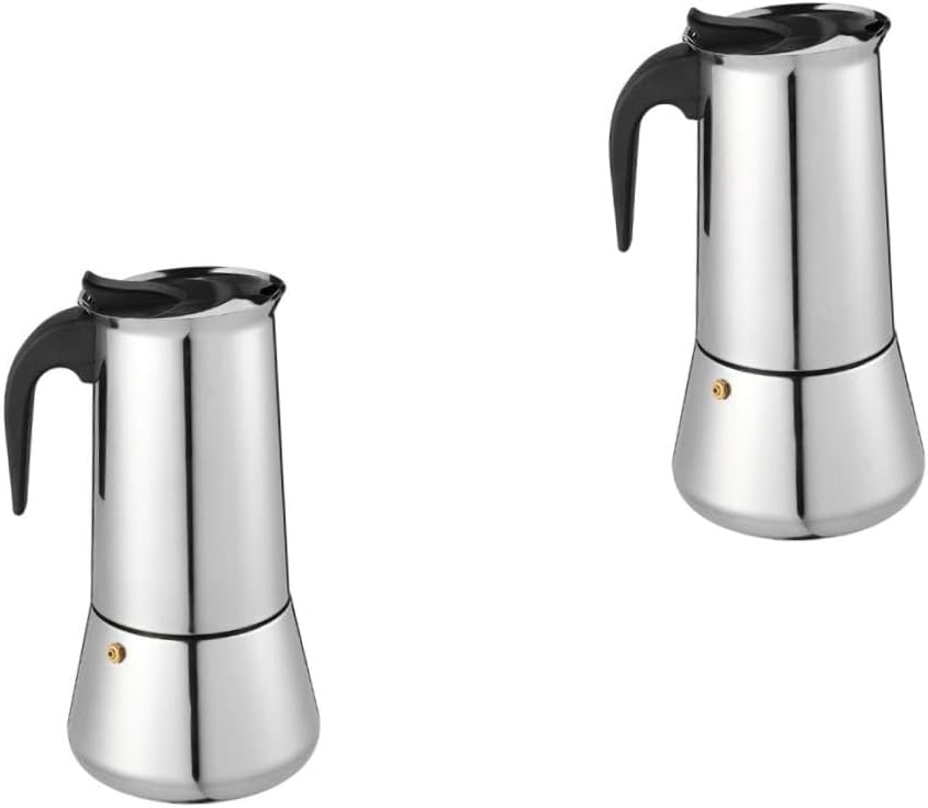 2pcs Stainless Pot Capacity for Cups Induction Stovetop Compatible Mirror Polished Finish -scald Handle for Home Brewing