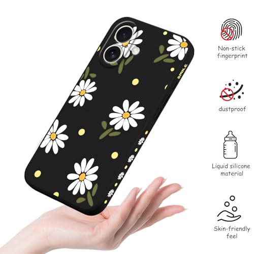 LEECG for iPhone 17 Case, Flower Protective Bumper Slim Soft Phone Cover for iPhone 17 6.3 inch, Daisy Black by LEECG - Used condition - Image 4