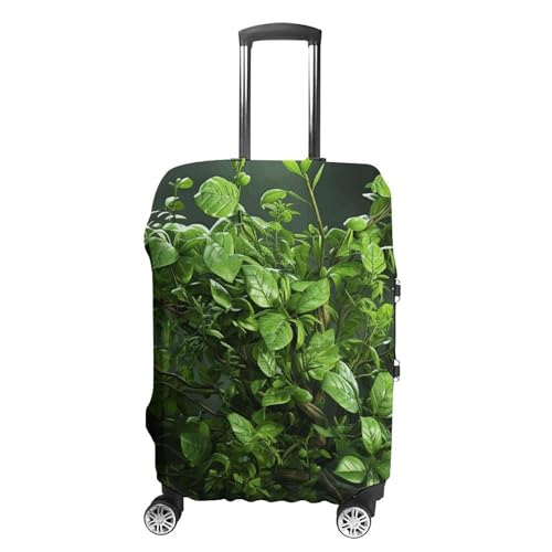 Travel Luggage Cover Elastic Suitcase Protector Anti-Scratch Washable Green Leaves Luggage Sleeve Tsa Approved Carry on Covers Baggage Cover Fits 18-32 Inch Luggages