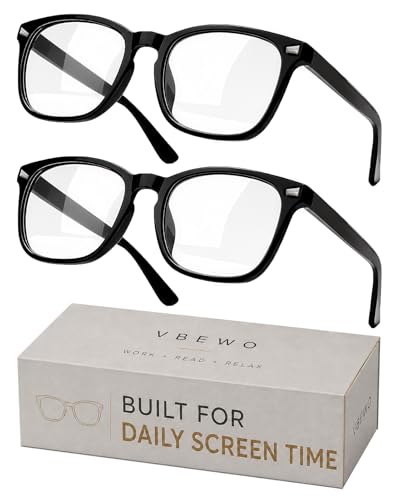 Image of 2 Packs Professional Sleep Glasses with 97.6% Blue Light Blocking Dual AR Coatings Clear Lens, Computer Gaming Glasses for Men Women, Anti Fatigue & Eye Strain