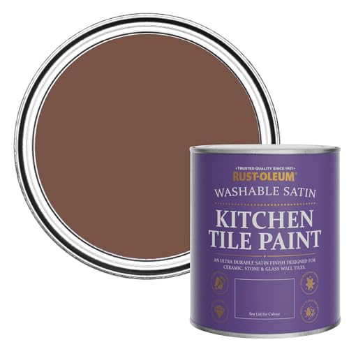 Rust-Oleum Water-Resistant Kitchen Tile Paint in Satin Finish - Faded Ember 750ml