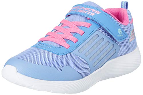 Skechers Kids Girls' DYNA-Lights Sneaker, Blue/neon Pink, 13.5 Medium US Little Kid