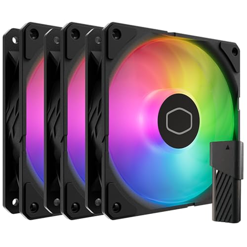 Cooler Master SickleFlow Edge 120 ARGB Kit de 3 ventilateurs - 3x 120mm (690~2500 RPM, PWM), Haut Flux d'air (70.7 CFM) & Pression statique (3.61mmH2O), ARGB Gen 2, Contrôleur LED, 32.8 dBA max - Noir