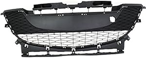 Evan-Fischer Bumper Grille compatible with 2010-2011 Mazda 3 2.0L Eng. Center Textured Gray Plastic