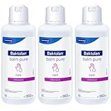 Baktolan Balm Pure Hautpflegebalsam, pflegende Lotion für trockene und empfindliche Haut, parfüm- und farbstofffrei, 3 x 350 ml