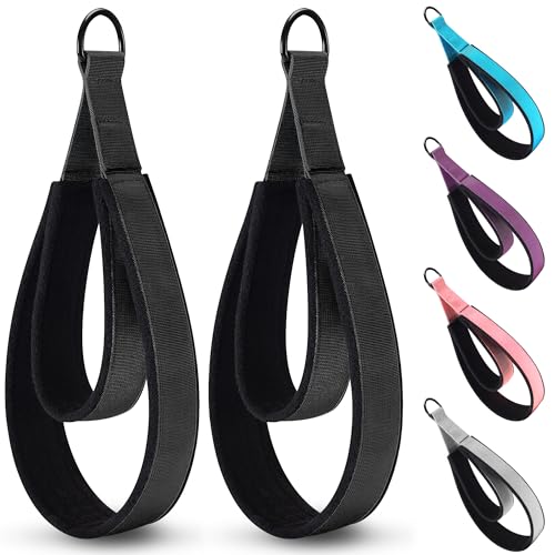 2PCS Comfortable Enhanced Thickness Pilates Double Loop Strap - D-Ring Strap for Home Gym & Yoga Workout Accessories