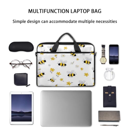 Bolsa para laptop de 15 pulgadas con diseño de abejas y flores miniatura 7