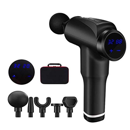 Preisvergleich Produktbild DFBGL Muskel Massagegerät,Massagepistole Deep Tissue Percussion Muskelmassagegerät zur Schmerzlinderung, Vibration des Fitness-Fitnessgeräts, Vibrationspistole zum Aufladen, 5 Massageköpfe, 32-Gang-L