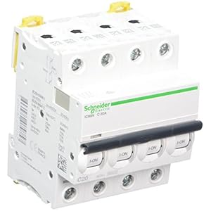 schneider electric a9 °f74420 ic60 n disjoncteur, acti9, courbure c, 4p, 85 mm hauteur x 72 mm largeur x 78.5 mm profondeur, 20 a courant, 50/60 hz, blanc