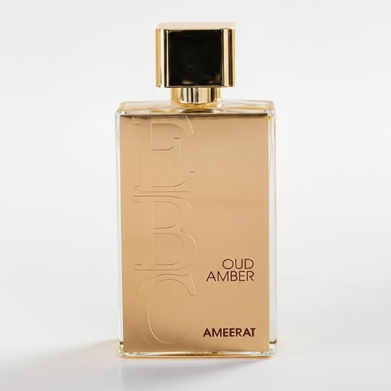 OUD AMBER AMEERAT luxurious 3.4 oz fragrance that combines opulent oud with hints of orange blossom and white musk and notes from black pepper, cardamon and coconut.