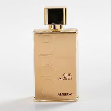 OUD AMBER AMEERAT luxurious 3.4 oz fragrance that combines opulent oud with hints of orange blossom and white musk and notes from black pepper, cardamon and coconut.