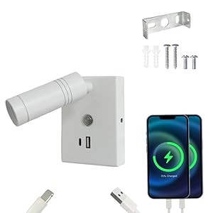 Etomvoop 12/24V LED-Leselampe A-Weiss mit USB