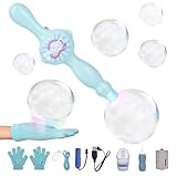 Elastic Bubble Fog Wand, Fog Bubble Machine for Kids, STEM Toy & Science Experiment Kit for Kids, Birthday Gift for 6 Year Old Girl/Boy, Magic Bubble Blower with Lights and Music (Blue)