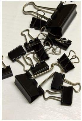 120 Piece Binder Clips Assorted Sizes (Black)