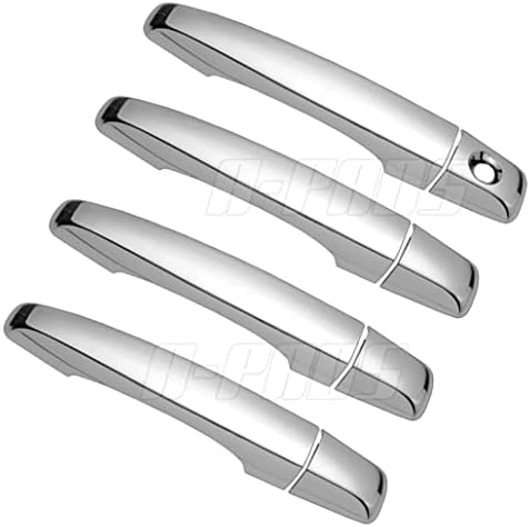A-PADS Compatible with(Just Overlay Stick on, NOT for SNAP in Replacement) Chrome Door Handle Covers for Cadillac STS 05-2007 / SRX 2004-09 / CTS 2008-09 10 11 12 13 - Without Passenger Keyhole