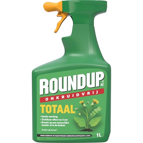 Roundup Totaal Onkruidvrij - Kant en klare spray - Azijnzuur - 1 liter is voldoende voor 10m² - Zichtbaar na 3 Uur