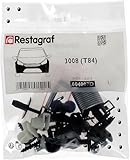 Restagraf - Kit de Fixations pour Bouclier Avant 3008 (Phase 1) (04/2009 à 09/2013) - Kit Complet pour Réparation ou Remplacement - Réf. 604007D
