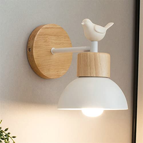 PZ LV Aplique de Pared Moderno, Moderno DIRIGIÓ Lámpara de Pared Madera Creativa iluminación Accesorio balcón Escalera escono (White-Bird)