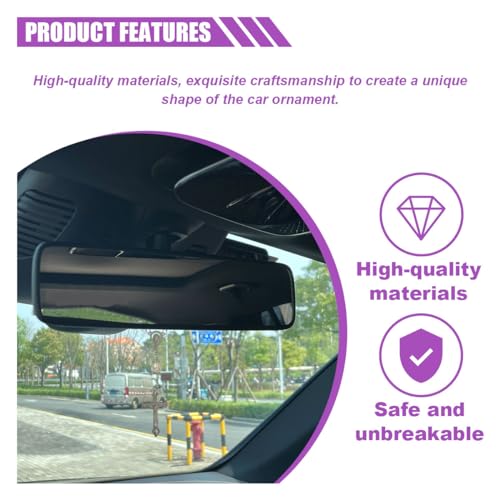 image for smilfuy 2PCS Purple Rosary Pendant for Rearview Mirror, Car Interior R