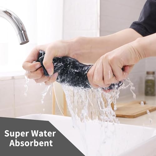 6 Piezas Paño de Cocina de Microfibra, 20x20 cm Paños de Limpieza con Estampado de Gofres Fuerte Absorción de Agua Trapos Cocina Toallas de Cocina de Secado Rápido Reutilizables Lavable Sin Pelusas - imagen 5