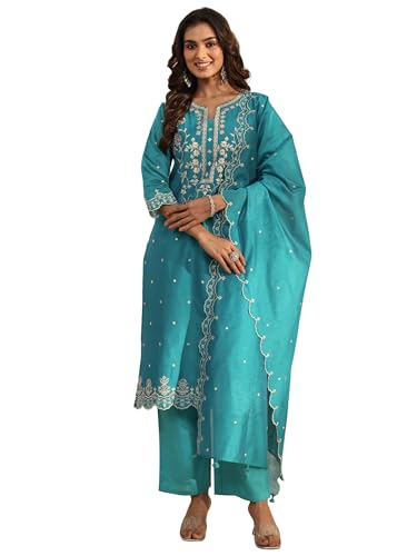 Kurta bleu pour femme Libas Art tunique indienne tunique ample 5XL