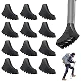JUGUTA 12 Stück Walking Stöcke Gummipuffer Nordic, Walking Pads Trekking Gummipuffer Für Die Meisten Walking Stöcke & Nordic Walking Stöcke(10-11Mm)