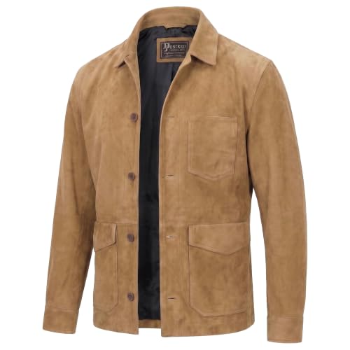 Image of Suede Leather Jacket Men - Real Lambskin Suede Casual Leather Jackets For Men - Mens Suede Jacket