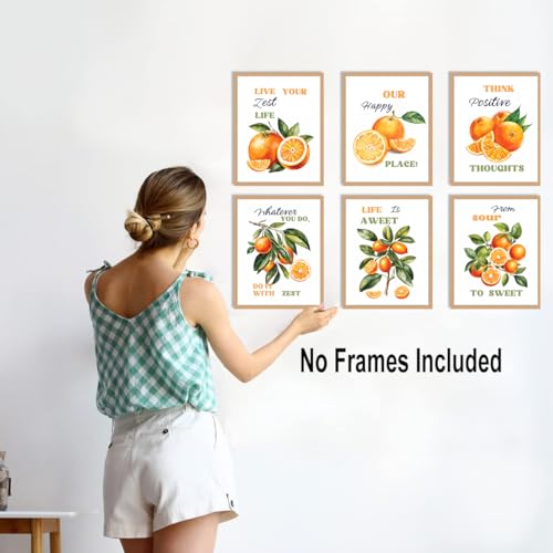 Image of TANXM Fruit Wall Art Citrus Pictures Art Prints- Great Kitchen Poster Farmhouse Decor, Oranges Canvas Wall Art, Perfect for Dining Room Kitchen Office,Set of 6 (8 inchX10 inch, No Frame