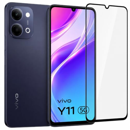 Image of Military-Grade Tempered Glass Screen Protector Compatible for Vivo Y11 5G with Edge to Edge Coverage and Easy Self Installation Kit (vivo Y11 5G)