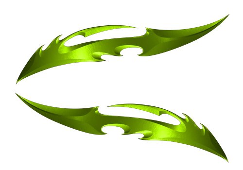 Green Blade Sportibke Cruiser Motorcycle Vinyl Die Cut Laminated Sticker Decal