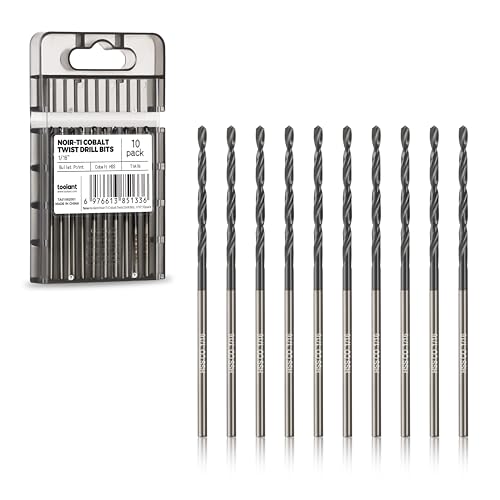 Image of toolant 1 /16 inch Cobalt Drill Bit Set(Pro) Titanium Aluminum Nitride Coated (TiAlN), 10-Piece Bulk