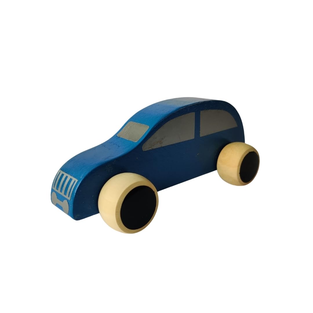 EcoElf Colorful Wooden Car Toy | Push Pull Car Non Toxic Vehicle Toys Eco-Friendly Kids Colorful Wooden Car | Pretend Play Toys Imaginative Play (3 Years+) | Return Gifts for Kids (Blue) (B0CWV4X1XC) Amazon Price History, Amazon Price Tracker