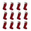 12Pack Mini Christmas Stocking，Knit，7-Inch，Hanging Decor Christmas Tree，Fireplace，Bulk Holiday Xmas Stocking for Merry Christmas Family Home Party Décor Kids Gift Ornaments