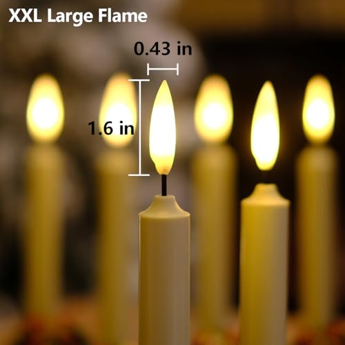 Image of NONNO & ZGF 6 Pack Flameless 8.7'' Window Candles +6 Wreath(with Bows /Bells)+12 AA Batteries(Include)+ 6 Suction Cups+ 6 Golden Candleholders. Battery Powered Ivory Taper Candle with Remote and Timer