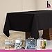 Kadut Rectangle Tablecloth (60 x 102 Inch) Black Rectangular Table Cloth for 6 Foot Table | Heavy Duty Fabric | Stain Proof Table Cloth for Parties, Weddings, Kitchen, Wrinkle-Resistant Table Cover