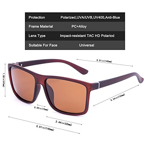 Image of Men's Sports Polarized Sunglasses Square Frame Glasses NP1007