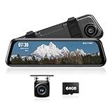 【3年品質保証 64GBカード付属】70mai Dash Cam S410 ミラー型ドライブレコーダー 前後カメラ 370万画素 F1.55 WDR 超強暗視 デジタルインナーミラー タッチパネル式 バックガイド線対応 スーパーキャパシタ搭載 IP67防水リアカメラ 右ハンドル車対応 無制限駐車監視 Gセンサー緊急録画 APP対応 技適認証済 全国LED信号対応 ノイズ対策済 日本語取扱説明書