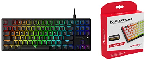 Hyperx Alloy Origins Core - Tenkeyless Mechanical Gaming Keyboard & Pudding Keycaps - Double Shot Pbt Keycap Set With Translucent Layer, For Mechanical Keyboards, Full 104 Key Set - White #TOP15