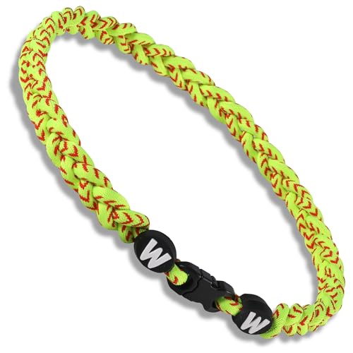 Willtok Premium Sport Baseball Necklaces for Outfit/Sport field Classic Design Baseball Necklace (softball yellow 20inch)